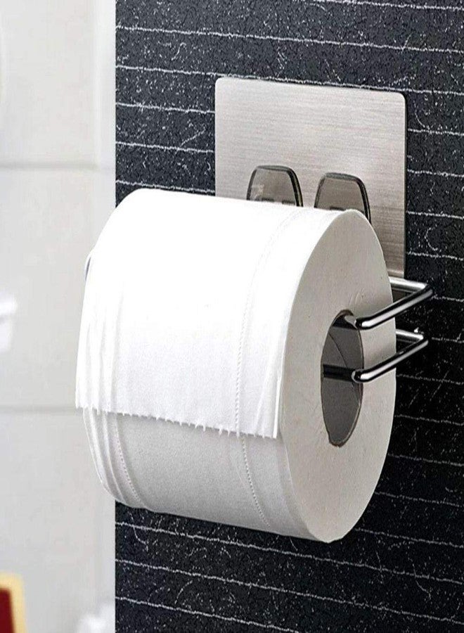 VIHAX Stainless Steel No Drill Self Adhesive Toilet Paper Holder Tissue Paper Roll Holder Bathroom Rack for Kitchen Towel Holder - Image 1